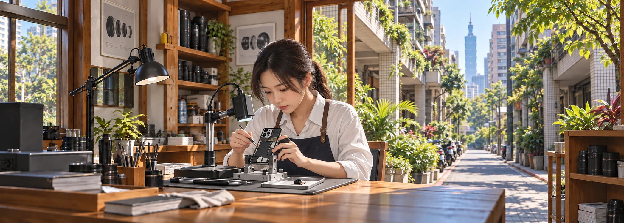 中國臺灣地區場景中的相機模組滑動部件應用示意圖